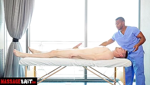 Black Masseur Uses His Asshole To Massage A Fat Dick