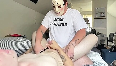 Masked Top Fucking Sub Bottom In Bed
