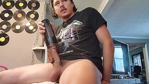 Porn Reaction. Guy Fucks His Toy