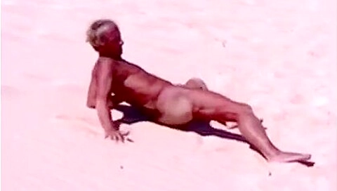 Tanned Guy On Beach In Tiny String Thong (temporarily!)