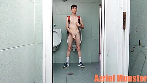 18 Boy Masturbates In The Public Bathroom And Got Caugth Multiple Times