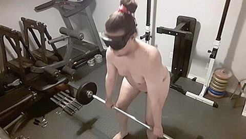 Fat Man Nude Workout Day 14 Pull Heavy