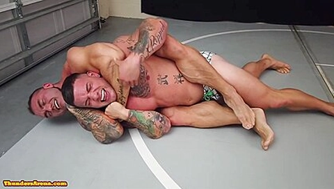 Tattooed Muscle Guys Wrestling