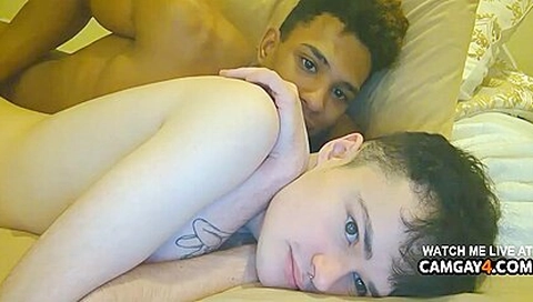 Interracial Pair Kiss And Have Live Sex