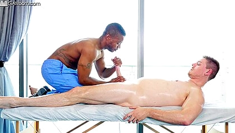 Masseur Jake Waters Oils Up A Hard Cock To Fuck His Tight Ass