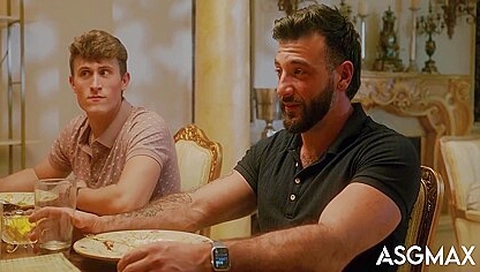 Hoss Kado Sneakily Jerked Off Under Dinner Table, Then Takes Roommates Dick
