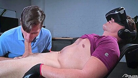 Wesley Woods And Tyler Roberts In Vr Helmet Dude Gets A Real Nice Real Sloppy Blowjob - Falcon Studio