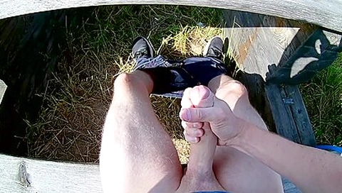 Caught By A Jogger Just When I Cuming...risky Public/outdoors