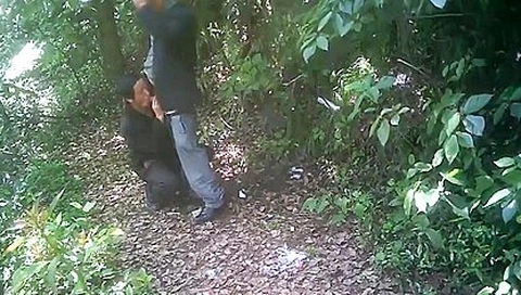 Older Oriental Men Enjoy It In The Forest