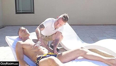 Poolboy Spreads His Ass Wide For Trents Cock