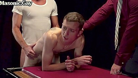 Dominant Gay Masons Fuck Oiled Skinny Twink In 3some